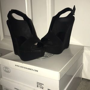 Steve Madden XANDER BLACK WEDGES